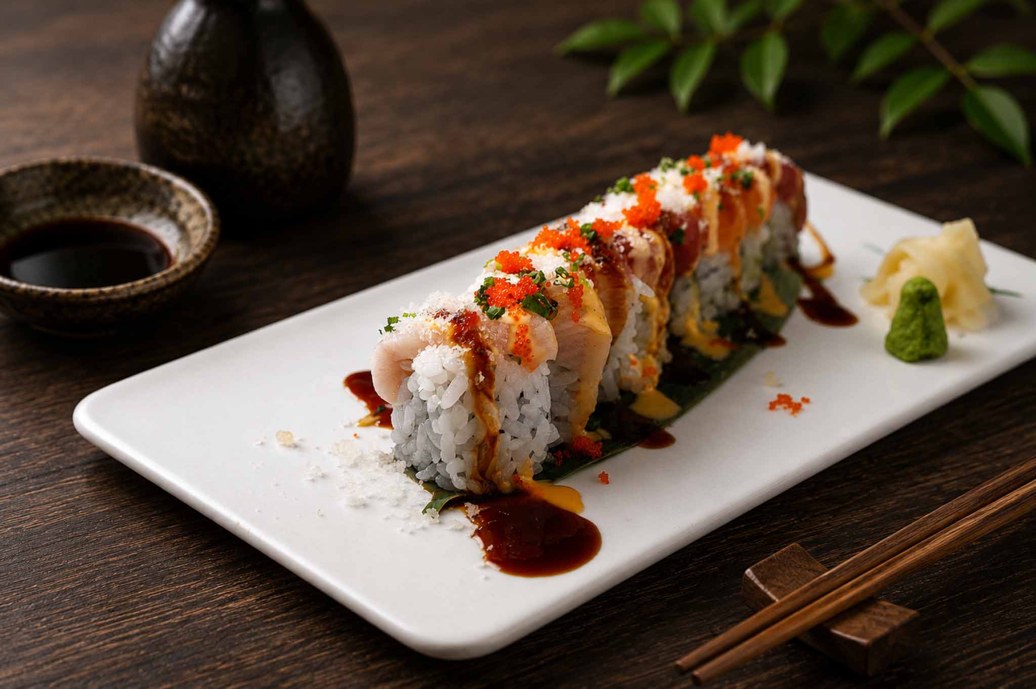 Signature sushi presentation at Shiki
